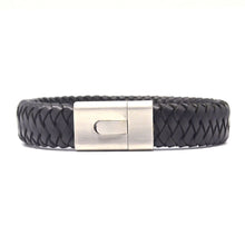 Load image into Gallery viewer, STEEL  LEATHER BRACELET | STB461 - Zawadis.com
