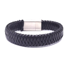 Load image into Gallery viewer, STEEL  LEATHER BRACELET | STB461 - Zawadis.com