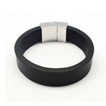 Load image into Gallery viewer, STEEL  LEATHER BRACELET | STB405 - Zawadis.com
