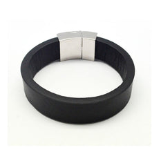 Load image into Gallery viewer, STEEL  LEATHER BRACELET | STB408 - Zawadis.com
