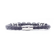 Load image into Gallery viewer, STEEL  LEATHER BRACELET | STB412 - Zawadis.com
