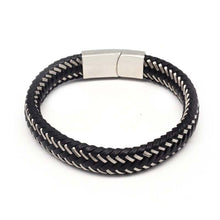 Load image into Gallery viewer, STEEL  LEATHER BRACELET | STB426 - Zawadis.com
