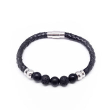 Load image into Gallery viewer, STEEL  LEATHER BRACELET | STB447 - Zawadis.com
