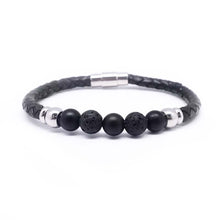 Load image into Gallery viewer, STEEL  LEATHER BRACELET | STB447 - Zawadis.com

